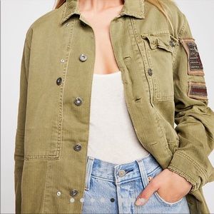 Free People Embellished Military Jacket M